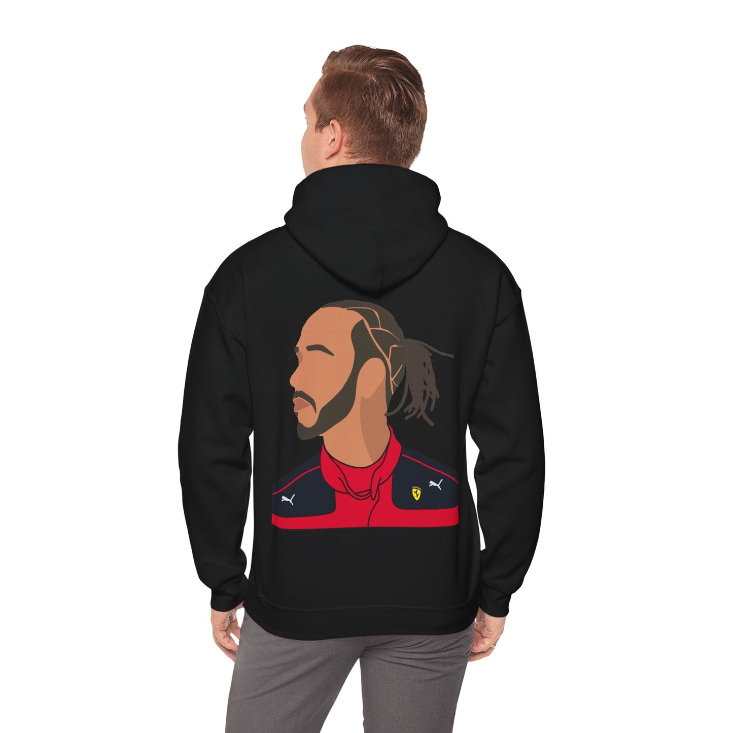 Lewis in Ferrari Hooded Sweatshirt